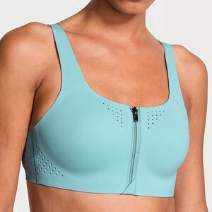 🔥Victoria's Secret Blue Sports Bra with Zipper and Mesh Sz 38DDD New